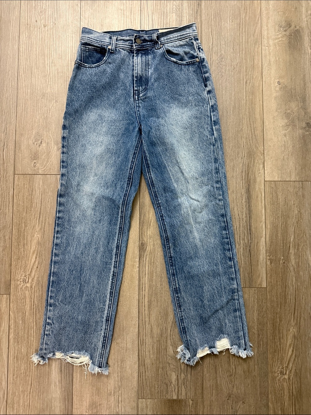 Wishlist Distressed Light Blue Straight Leg Jeans